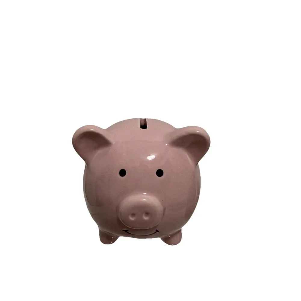 Cute Pink‎ Ceramic Piggy Bank Small Coin Bank Classic Pig Money Box